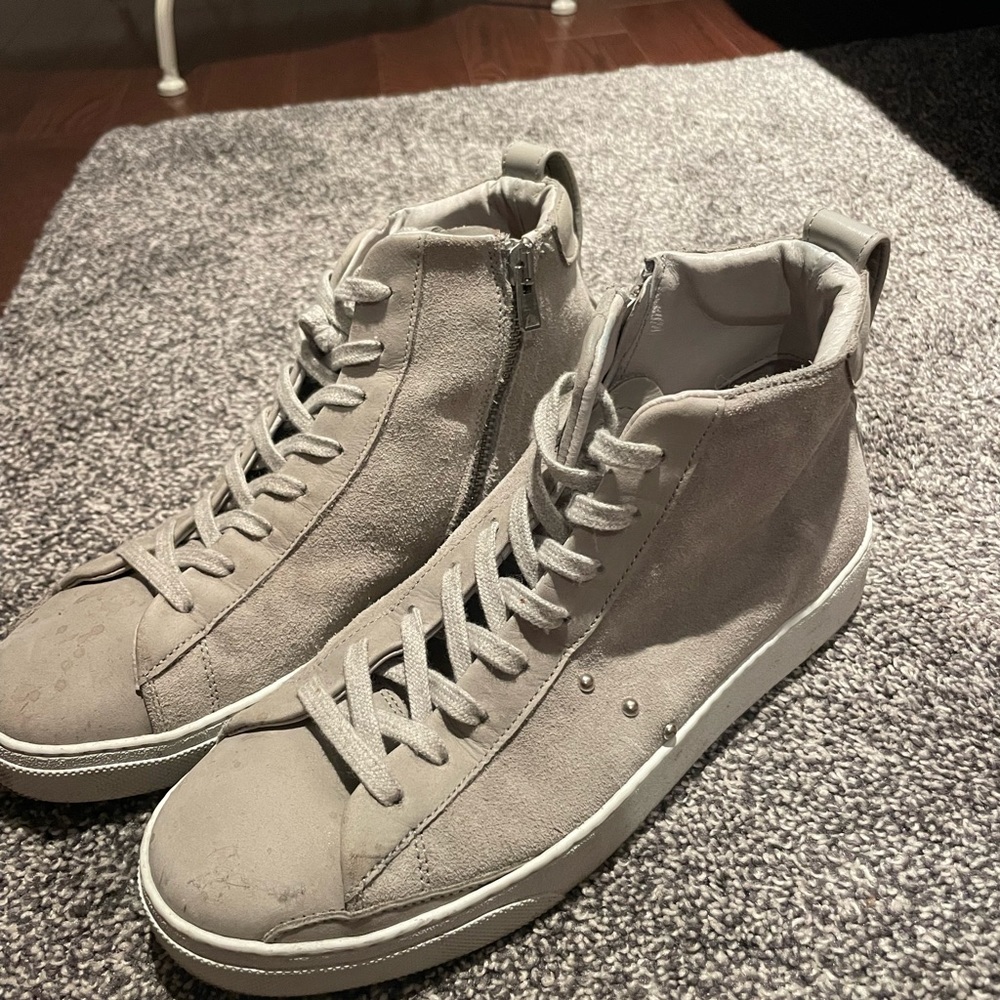 All Saints high top suede sneakers